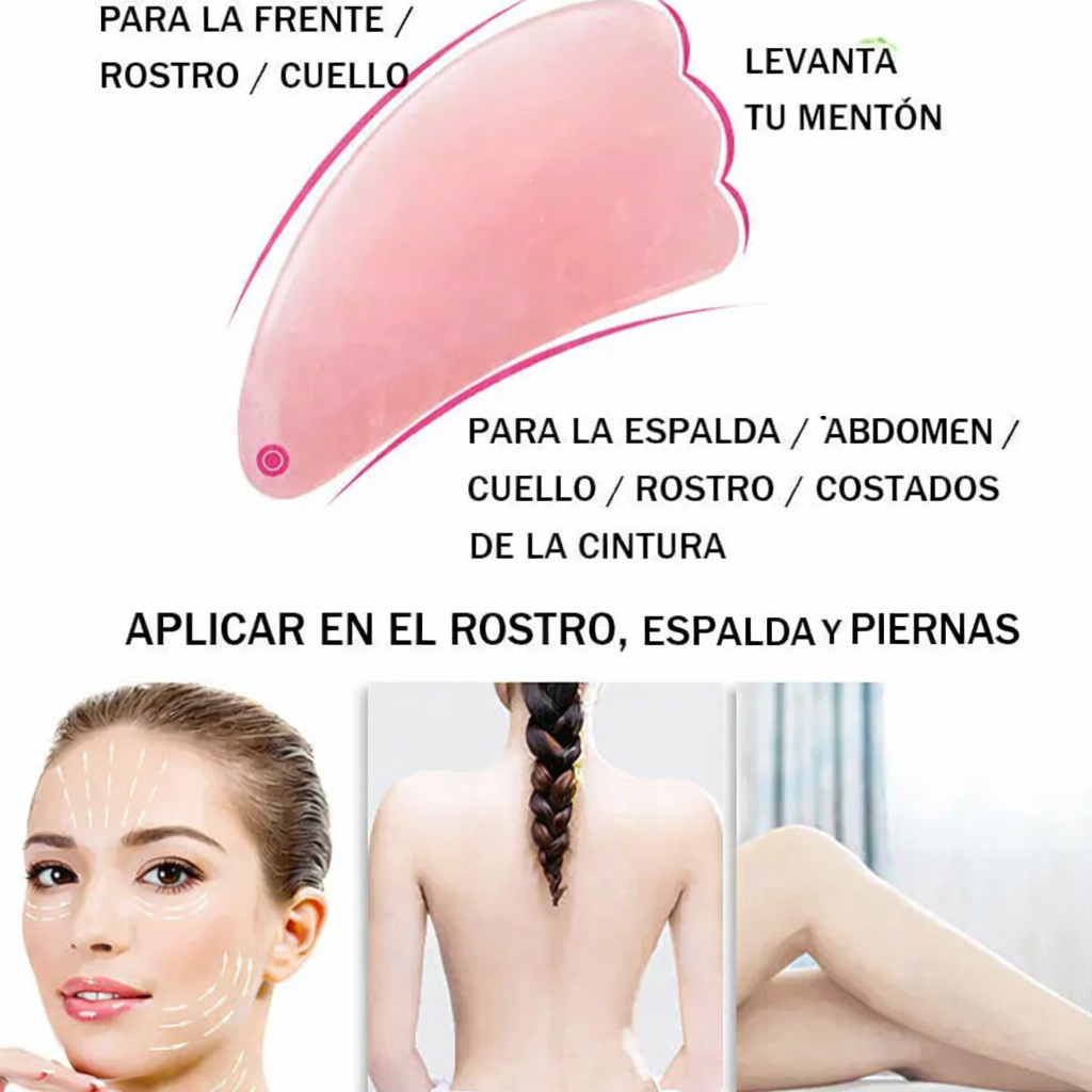 Set de masajeadores faciales de rodillo de jade y cuarzo rosa